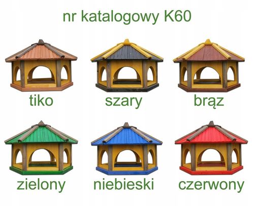 Duży karmnik dla ptaków z drewna do ogrodu K60 XXL na Arena.pl
