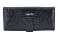 Skórzany portfel damski lakierowany - Czarny