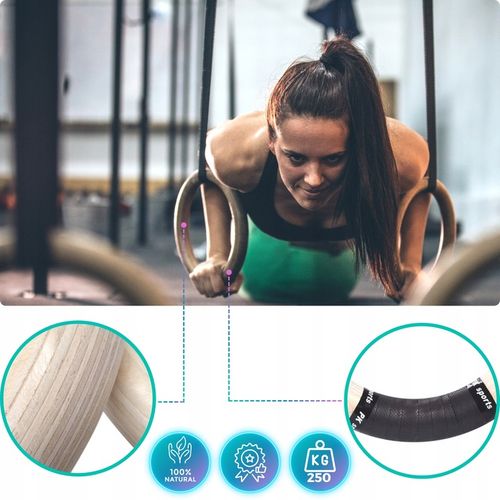 KÓŁKA GIMNASTYCZNE DREWNIANE KOŁA OBRĘCZE DO ĆWICZEŃ Z MIARKĄ I na Arena.pl