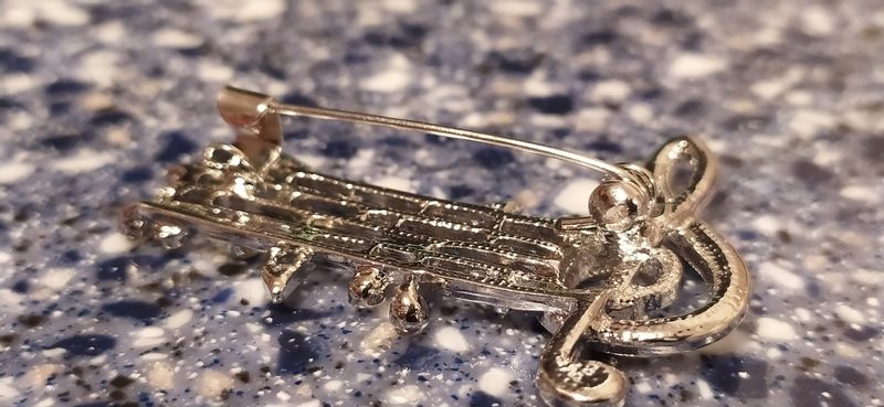 Przypinka Klucz Wiolinowy Artysta Muzyk Zapis Nuty Srebrny Ozdoba Koncert zdjęcie 8