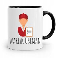 Kubek Czarny Dla Magazyniera Warehouseman Prezent Z Nadrukiem Ze Zdjęciem