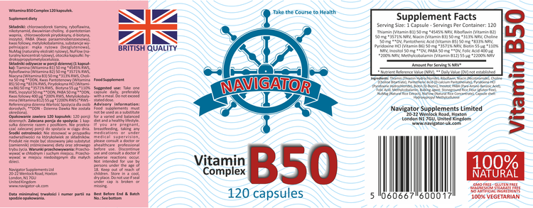 NAVIGATOR Witamina B50 120 kapsułek zdjęcie 5