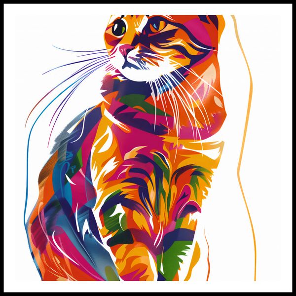 Plakat 70x70cm Nasycony Kot zdjęcie 3