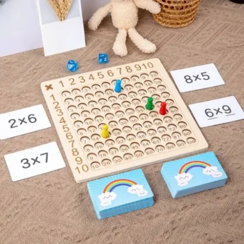 TABLICZKA MNOŻENIA GRA DREWNIANA MONTESSORI DZIECI GRA EDUKACYJNA LOGICZNA na Arena.pl
