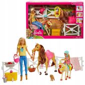 BARBIE STADNINA KONI LALKA BARBIE CHELSEA KOŃ I KUCYK + AKCESORIA FXH15