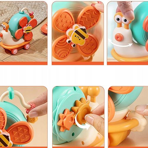 ŚLIMAK SENSORYCZNY JEŻDŻĄCY 4W1 SPINNER Z PRZYSSAWKĄ DLA DZIECI DO KĄPIELI na Arena.pl