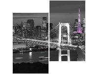 60X60CM NOCNY WIDOK DWU OBRAZ ŚCIAN