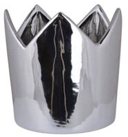 Doniczka korona ceramiczna srebrna duża