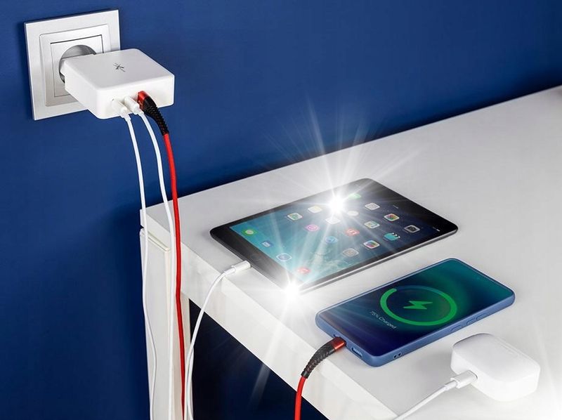 TECKNET ŁADOWARKA SIECIOWA 65W 2XTYP C USB zdjęcie 1