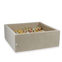 Suchy basen 110x110x40cm Velvet Soft Beżowy z piłeczkami 600szt (jasnozłote, perłowe, beżowe, różowozłote)