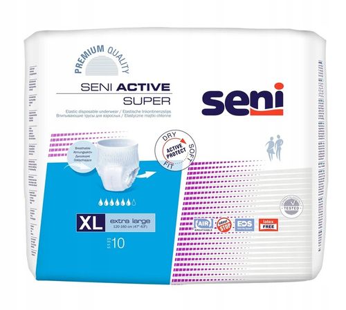 SENI ACTIVE SUPER XL MAJTKI CHŁONNE WCIĄGANE DLA DOROSŁYCH 10szt na Arena.pl