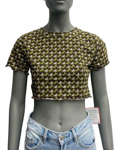 GLAMOROUS TOP KHAKI HOUNDSTOOTH DAMSKIE ROZMIAR 40 na Arena.pl
