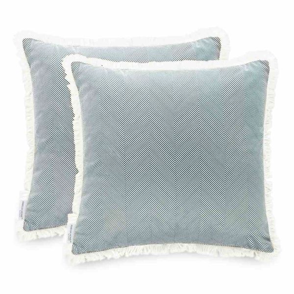 CUS/AH/VELVET/CLEAR/BOTTLEGREEN/FRINGE/45X45*2 zdjęcie 1