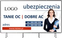 BANER REKLAMOWY 200x100 cm plandeka duży wybór wzorów UBEZPIECZENIA oc ac