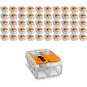 50x Szybkozłączka WAGO 2 gniazda 0,14-4mm 221-412 złączka zaciskowa ZESTAW