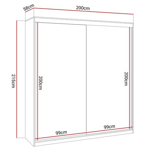 SZAFA BASTER lustro plus połysk 200 cm na Arena.pl