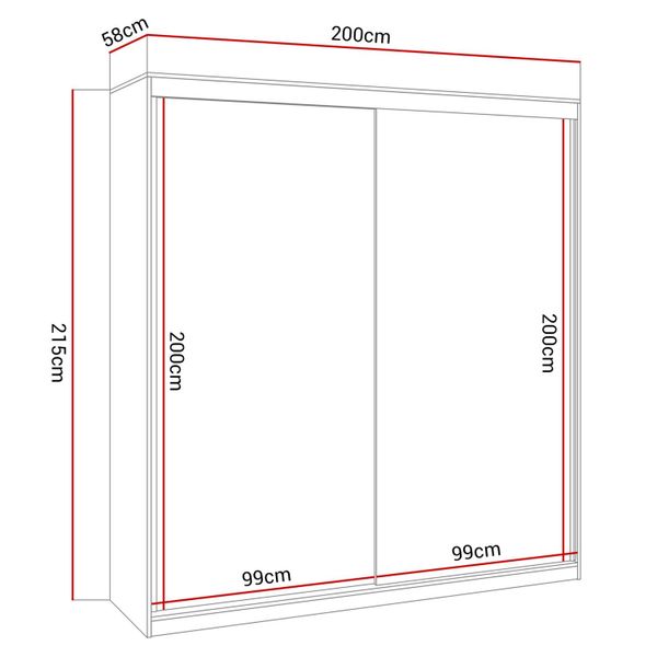 SZAFA BASTER lustro plus połysk 200 cm zdjęcie 5
