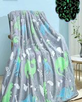2 x Koc świecący w ciemności 150x200 cm pled dziecięcy dinozaury Cotton Wor