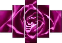 105CM 150CM OBRAZ 5 ELEM RÓŻOWO-FIOLETOWA RÓŻA DRUK