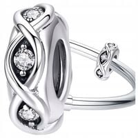 CHARMS STOPER srebro 925 srebrny delikatny koralik zawieszka charms pr