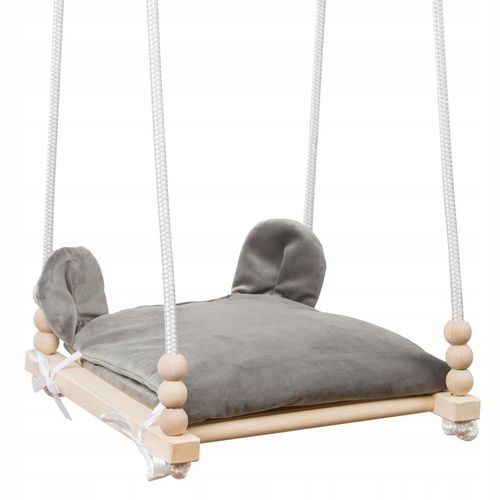 HUŚTAWKA DLA DZIECI DO DOMU I OGRODU TARAS 3W1 MOCNA DREWNIANA podusie miś na Arena.pl