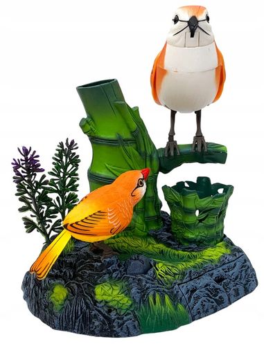 Ruchome ptaszki śpiewające pojemnik na biurko przybory figurka interakrywna na Arena.pl