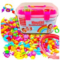 MEGA ZESTAW KORALIKÓW DO ROBIENIA BRANSOLETEK NASZYJNIKÓW BIŻUTERII PREZENT