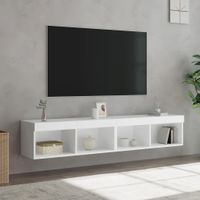 Szafki TV, z LED, 2 szt., białe, 80x30x30 cm