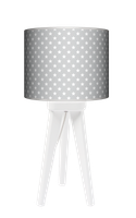 Lampa stołowa - trójnóg drewniana mała - Gwiazdki (szare)