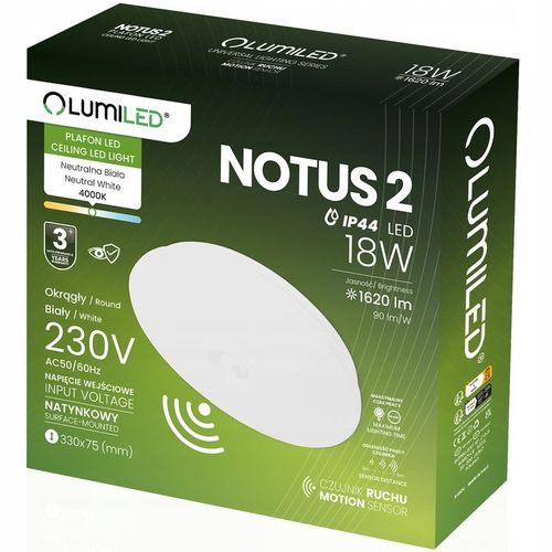 Plafon LED Panel Natynkowy Okrągły Lampa Sufitowa CZUJNIK RUCHU 18W 33 na Arena.pl