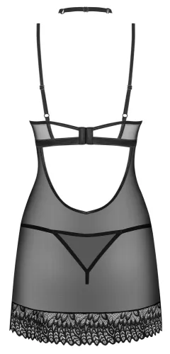 obsessive donarella xl/2xl - czarna koszulka nocna, stringi i choker na Arena.pl