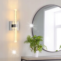 LAMPA KINKIET LED ŚCIENNY CHROM KRYSZTAŁY NOWOCZESNY W KORYTARZU 12W 3000K