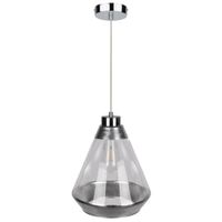 Lampa wisząca MISTRAL 15840128 loftowa szklany stożek chrom przezroczysty