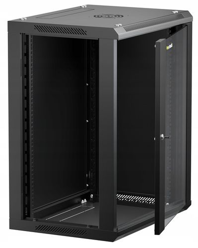 Szafa wisząca RACK 19" 15U, 450mm, Netrack F-Line, czarna, drzwi szklane na Arena.pl