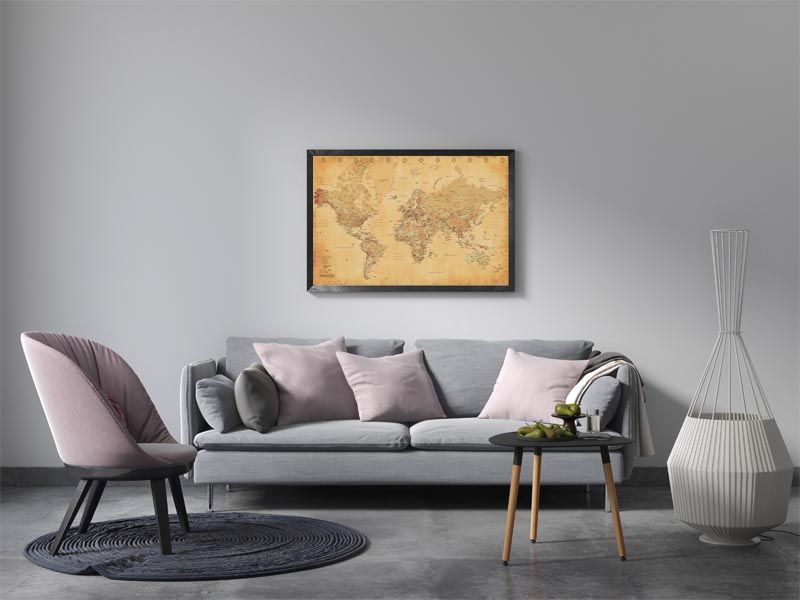 Mapa Świata Vintage - plakat 91,5x61 cm zdjęcie 3