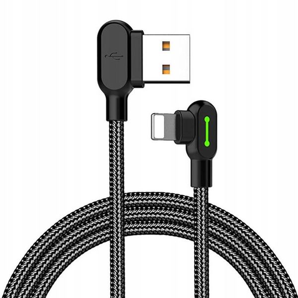 Kabel USB do Lightning kątowy Mcdodo CA-4674 LED, 0.5m (czarny) zdjęcie 1