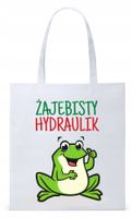 Dla Hydraulika Prezent Torba Eco Biała Shopper Z Nadrukiem Ze Zdjęciem