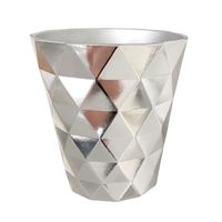 OSŁONKA NA DONICZKĘ SREBRNA DONICZKA NA KWIATY NOWOCZESNA GEOMETRYCZNA 16cm