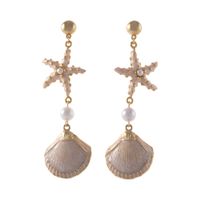 kolczyki z muszlą i rozgwiazdą z kolekcji oceanique (p25/lat/03au)