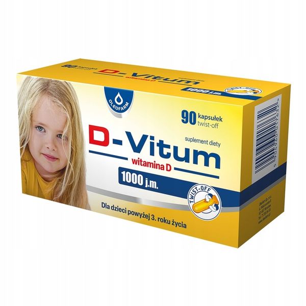 D-Vitum witamina D 1000 j.m. 90 kapsułek OLEOFARM zdjęcie 1