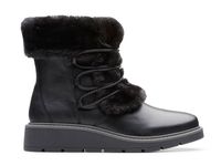 Clarks Botki damskie - Ivery Jump ocieplane - rozmiar 36 - czarne skórzane