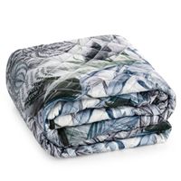 Narzuta 200X220 cm DAVOS2 zielono‑srebrna mikrofibra liście