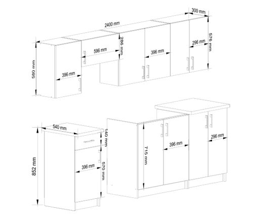 ZESTAW KUCHENY LIMA 2.4M BIAŁY/DĄB SONOMA na Arena.pl