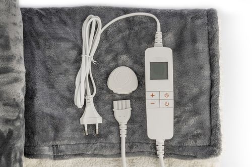 DUŻY 160x120 Koc Elektryczny Pluszowy Mata grzewcza Pilot LCD Timer 160W na Arena.pl