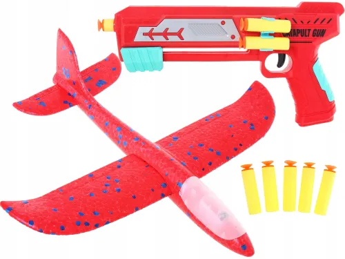 Wyrzutnia Samolotów Styropianowych PISTOLET NA STRZAŁKI SAMOLOTY Rzutki 2w1 na Arena.pl
