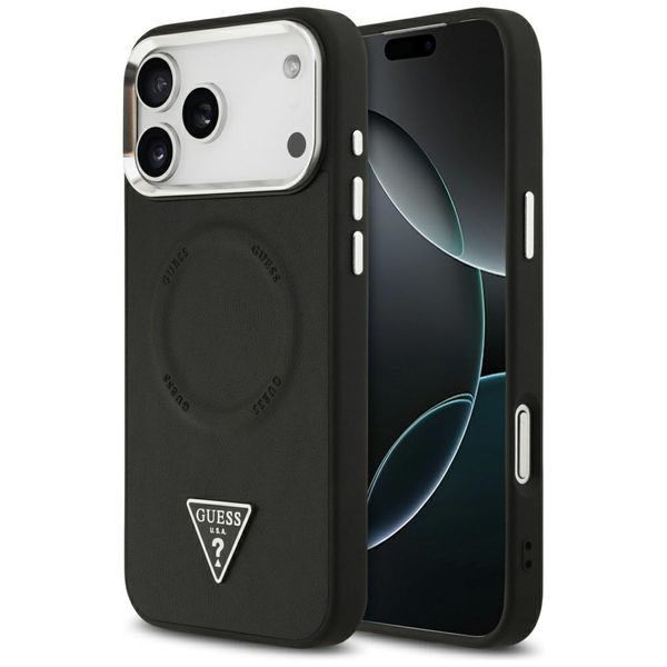 etui guess triangle logo magsafe do      iphone 17 pro czarny zdjęcie 1