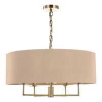 Wisząca lampa salonowa Jamelia JAM0501 Dar Lighting szara mosiądz