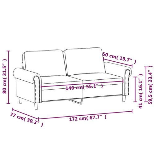 Sofa 2-osobowa, niebieski, 140 cm, tapicerowana aksamitem na Arena.pl