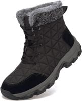 Śniegowce Unisex Buty Zimowe Wodoodporne Futrzane Trekkingowe Czarne 41