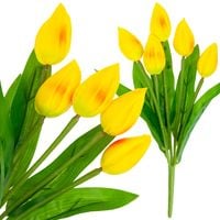 TULIPAN BUKIET TULIPANÓW piankowych X5 ZÓŁTE TULIPANY SZTUCZNE W BUKIE